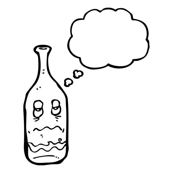 Botella de vino de dibujos animados con resaca — Vector de stock