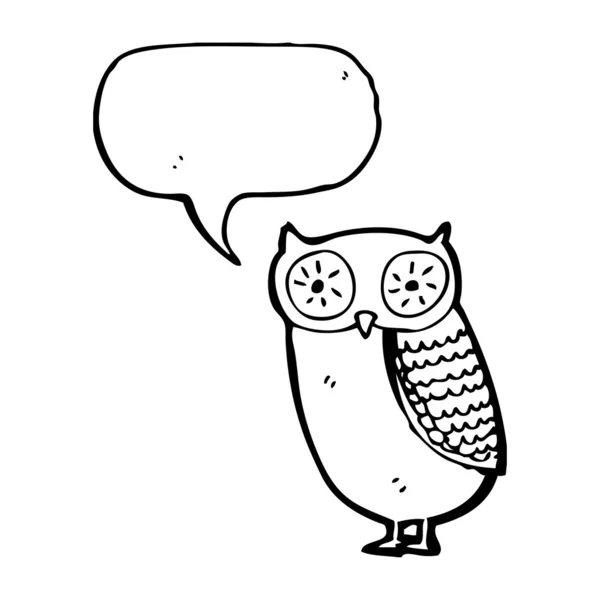 Hibou avec bulle de parole — Image vectorielle