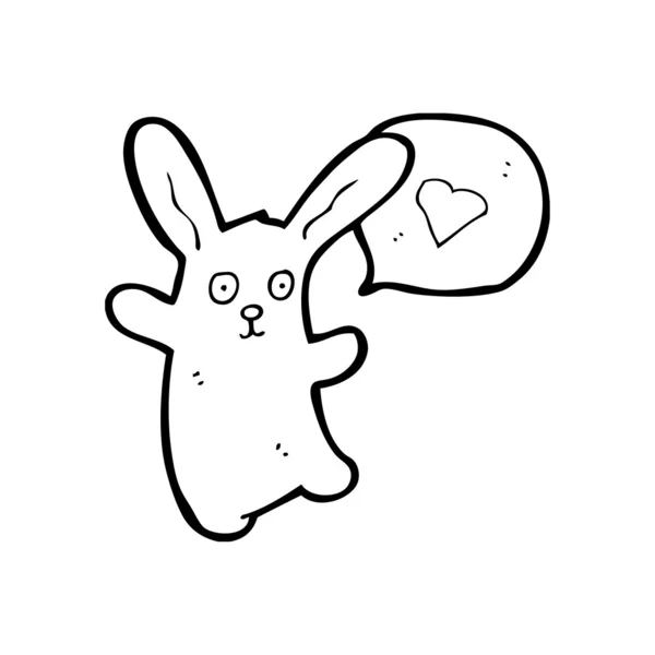 Conejo divertido con corazón de amor — Vector de stock