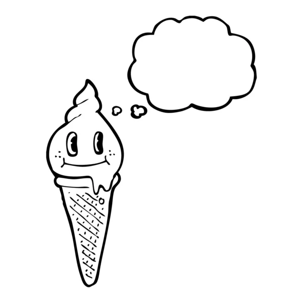 Carácter de cono de helado retro — Vector de stock