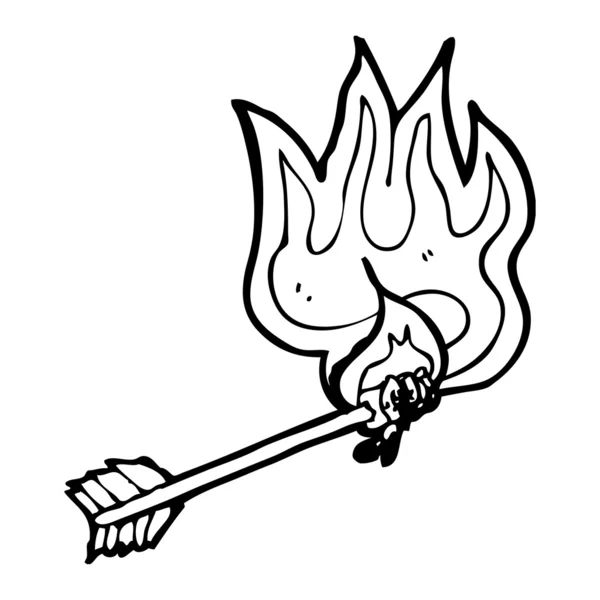 Flaming medieval arrow — Stock Vector