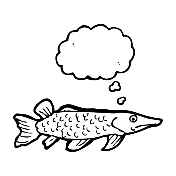 Pesce con bolla di pensiero — Vettoriale Stock