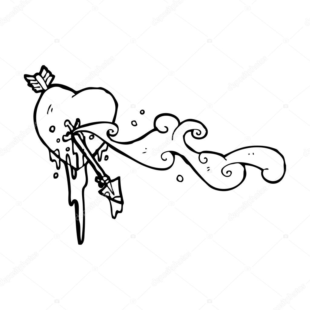 Przebitego Serca Rysunek Grafika Wektorowa