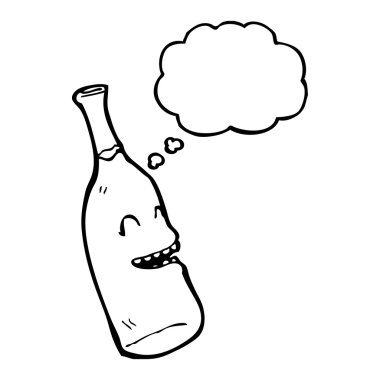 şarap şişesi ile yüz