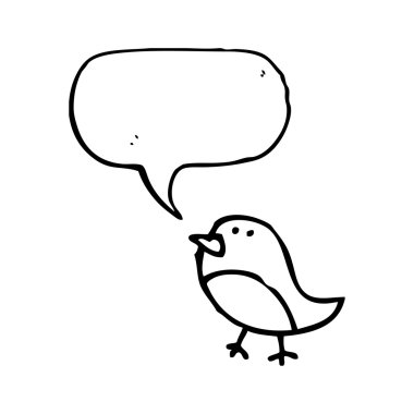 karikatür doodle kuş