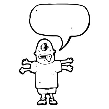 elbise giyen garip canavar