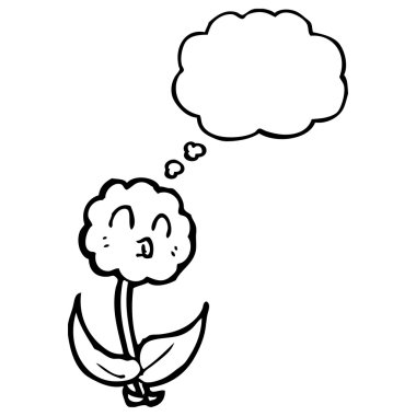 Retro Karahindiba çiçeği karikatür