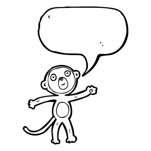 Monkey met gedachte bubble — Stockvector