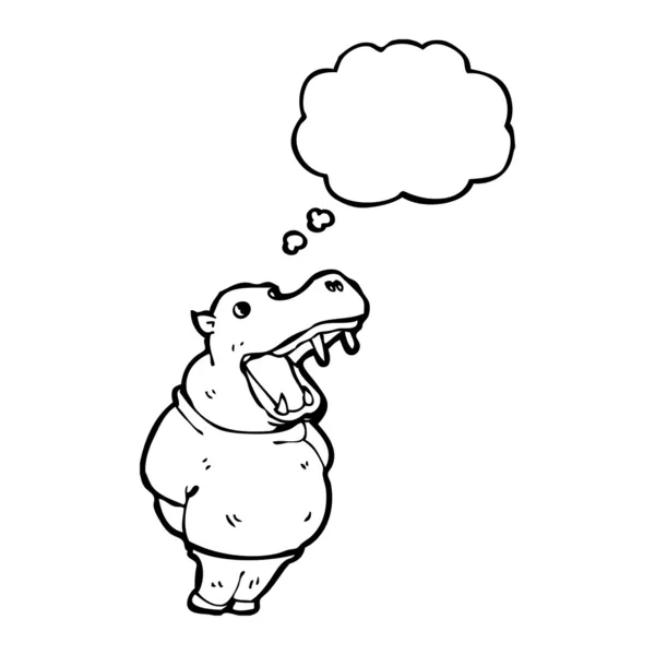 Hipopótamo bocejo — Vetor de Stock