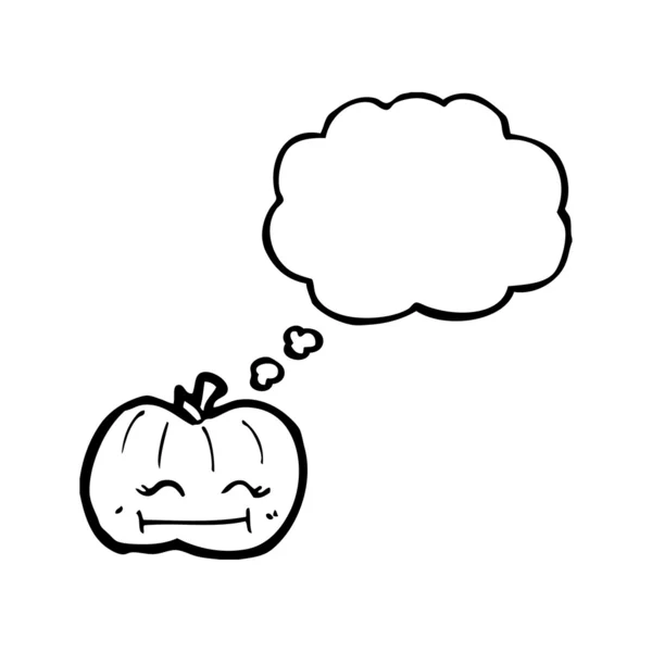 Calabaza squash con burbuja de pensamiento — Vector de stock