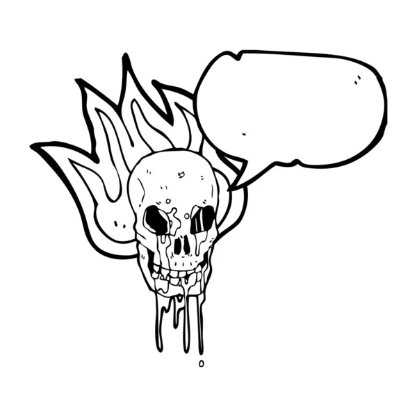 Flaming schedel — Stockvector
