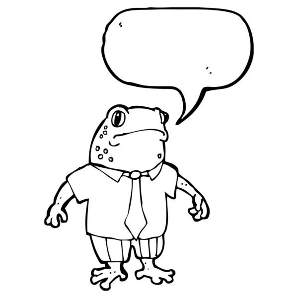 在衬衫和领带的青蛙 — 图库矢量图片