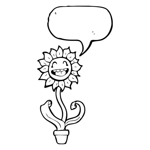 Szczęśliwy kreskówka kwiat — Wektor stockowy