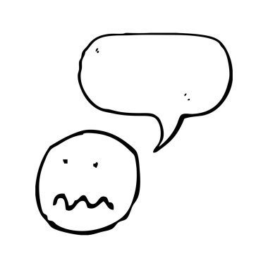 endişeli doodle surat yüz