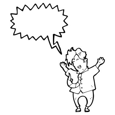 çizgi film heyecanlı işadamı