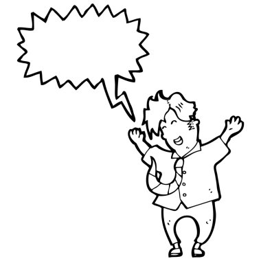 çizgi film heyecanlı işadamı