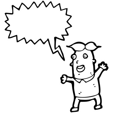 çizgi film heyecanlı çocuk