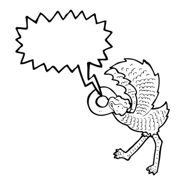 Devekuşu karikatür