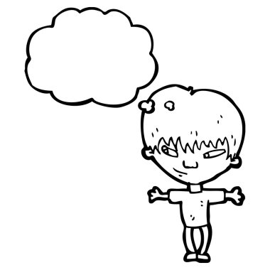 Big head boy ile düşünce balonu