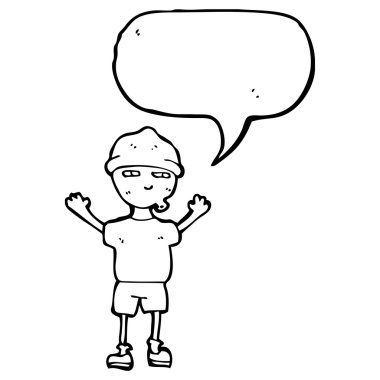 çizgi adam şapka konuşmaktan