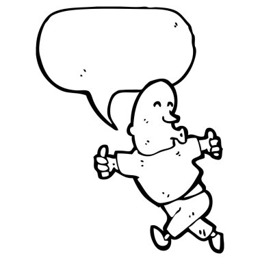 karikatür kel adam çalıştıran