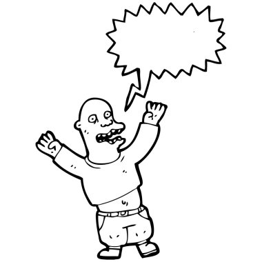 karikatür sarhoş adam bağırıyor