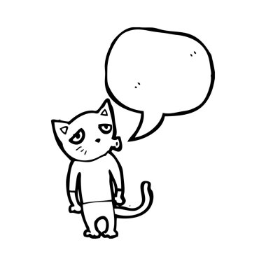 düşünce balonu ile Cool kedi