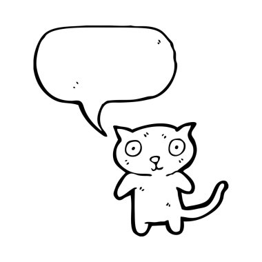 bakan küçük kedi ile konuşma balonu