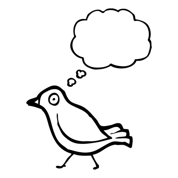 Pássaro com bolha de pensamento — Vetor de Stock