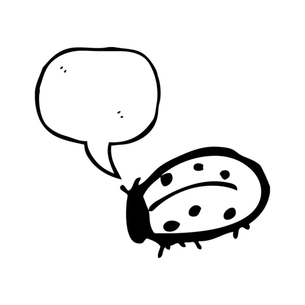 Lieveheersbeestje met tekstballon — Stockvector