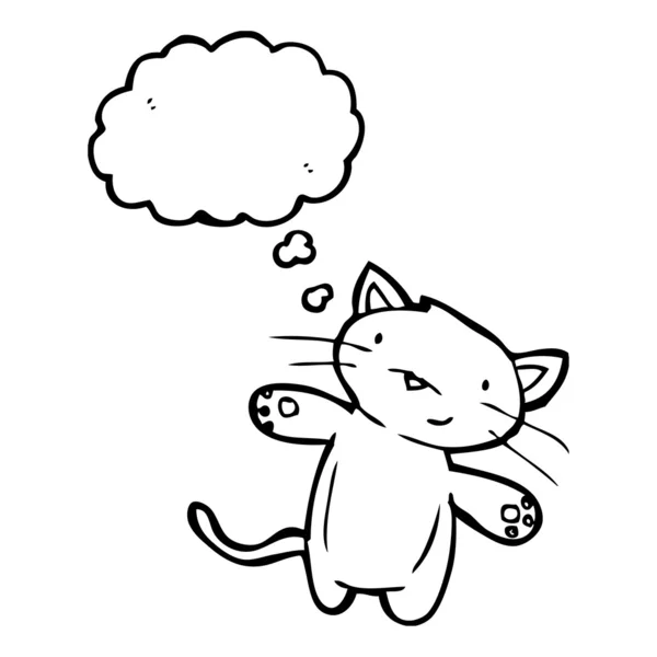 Gato con burbuja de pensamiento — Vector de stock