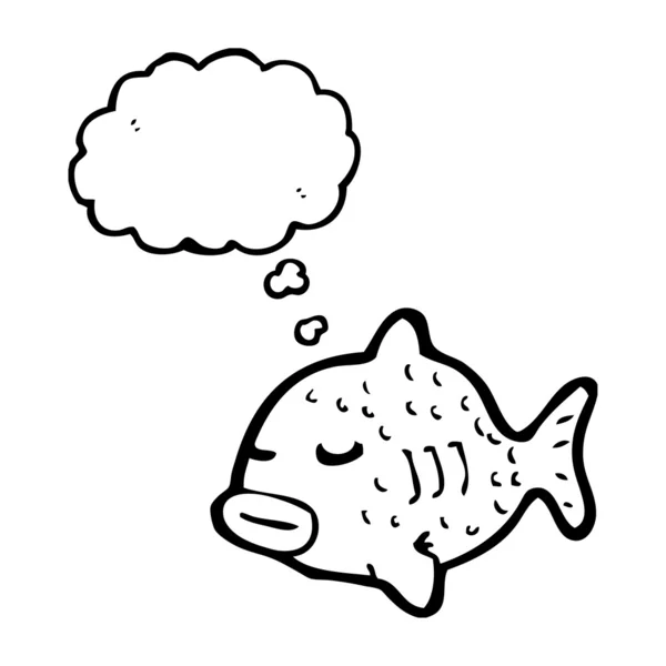 Poisson avec bulle de pensée — Image vectorielle