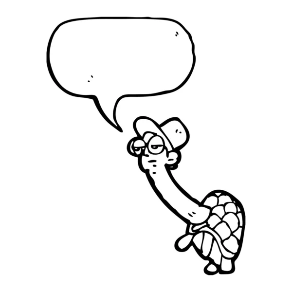 Cartone animato tartaruga in cappello a cilindro — Vettoriale Stock