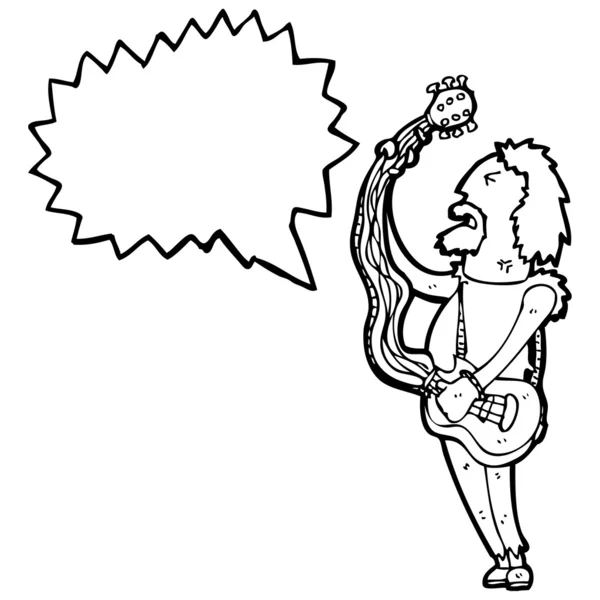 Homme de bande dessinée jouant de la guitare — Image vectorielle