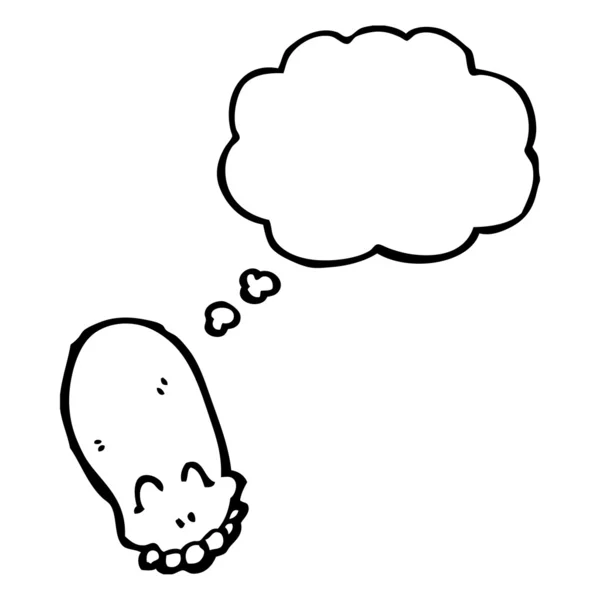 思考バブルの頭蓋骨 — ストックベクタ