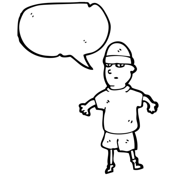 Cartoon man in hat talking — Stock Vector