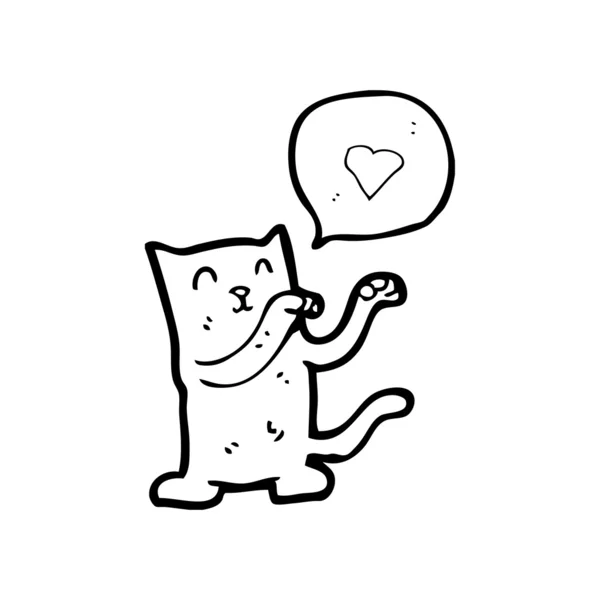 Cartoon kat in liefde — Stockvector