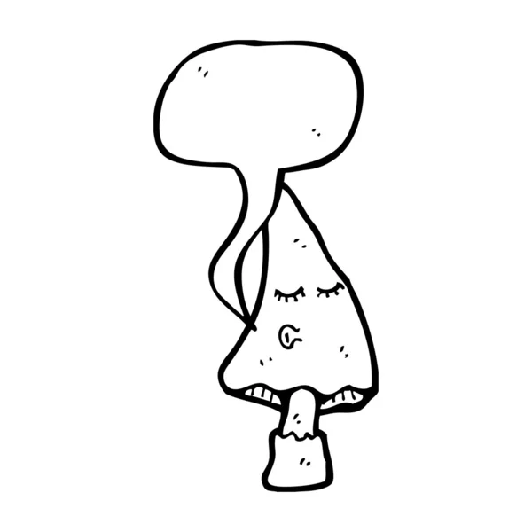Cartoon mushroom with face — Stock Vector
