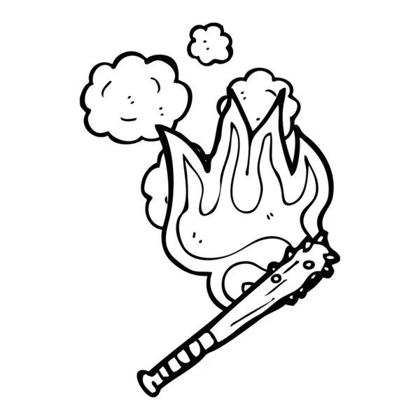 燃えるような野球のバット — ストックベクタ