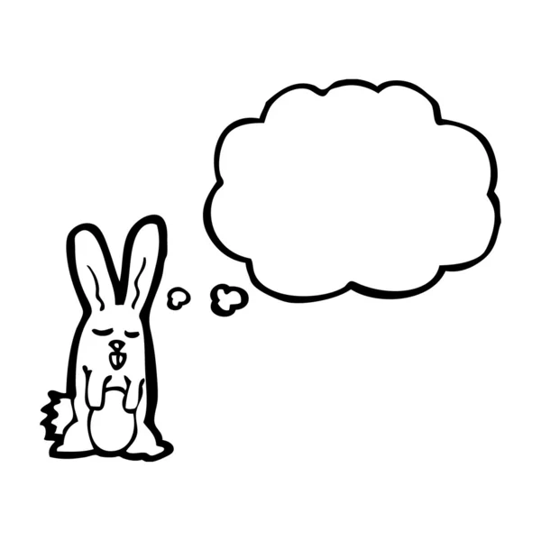 Coniglio con bolla di pensiero — Vettoriale Stock