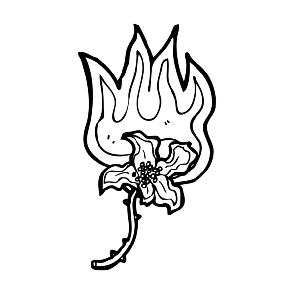 Flor rara a arder — Vetor de Stock