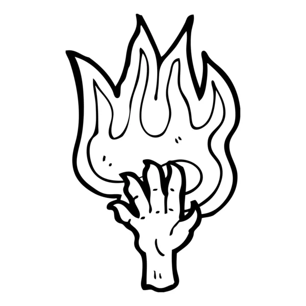 Égő kéz-szimbólum — Stock Vector
