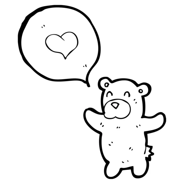 Ours en peluche avec coeur d'amour — Image vectorielle