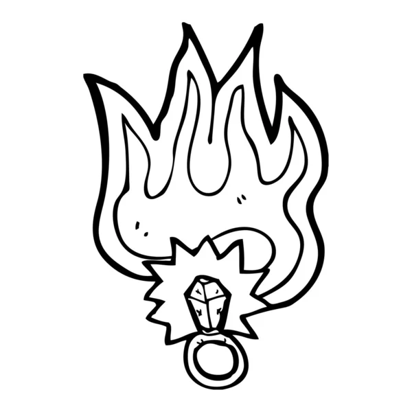 Anillo de fuego mágico — Vector de stock