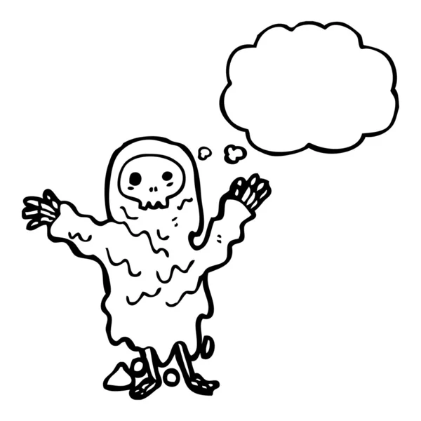 Ghoul di Halloween con bolla di pensiero — Vettoriale Stock