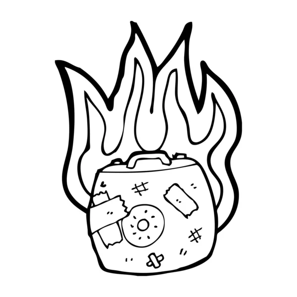 Hořící zavazadla — Stockový vektor