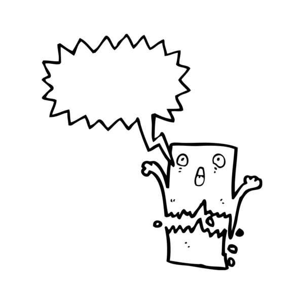 Lettre déchiré personnage de dessin animé — Image vectorielle