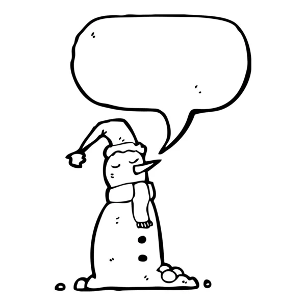 Snowman with thought bubble — Stock Vector