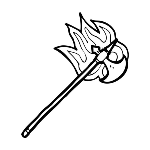 Flaming medieval axe — Stock Vector