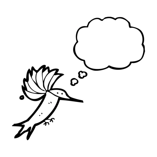 Colibrí con burbuja de pensamiento — Vector de stock